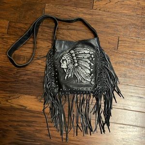 Leather Fringe Western Purse